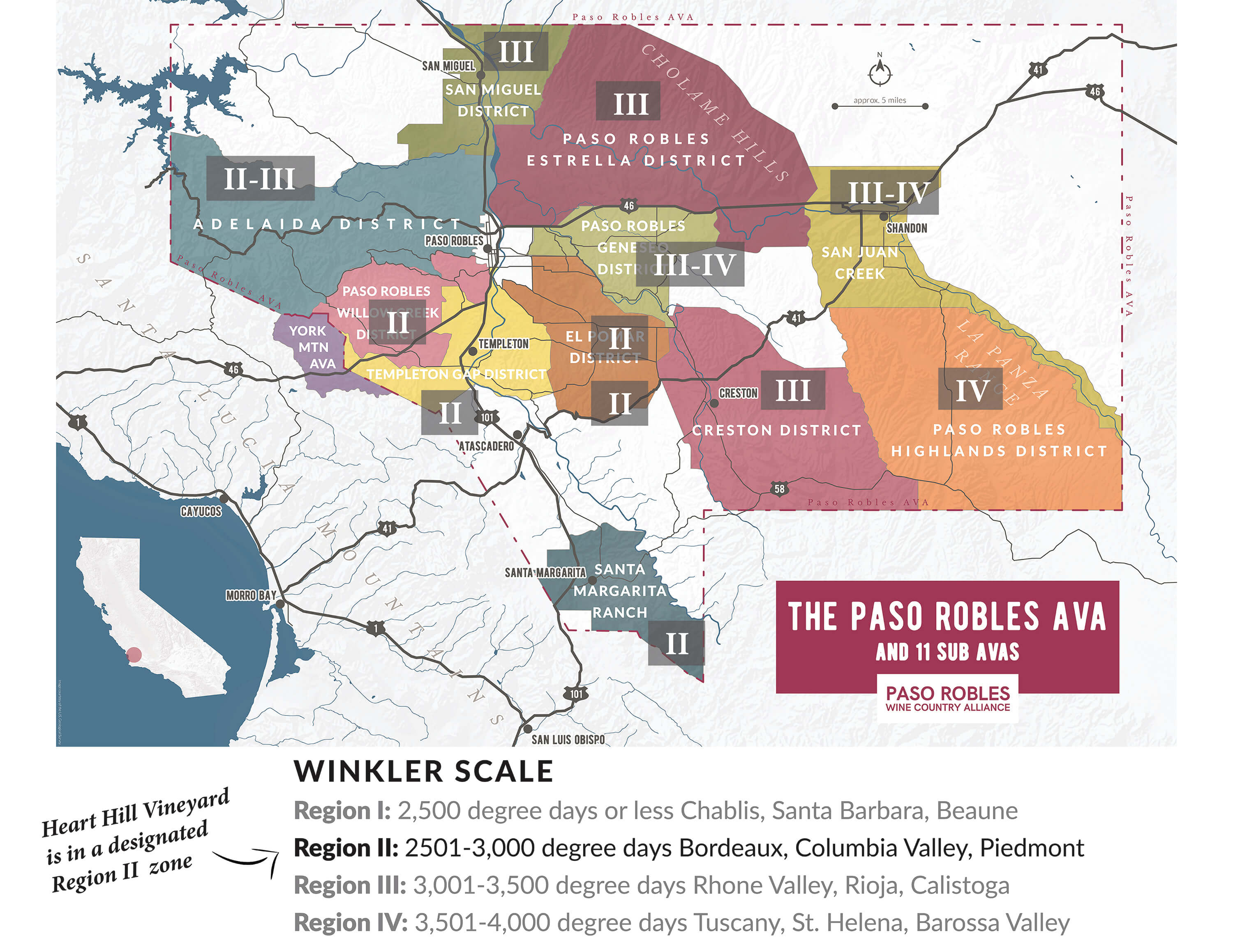A map of the Paso Robles AVAs