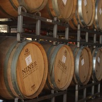 Barrels stacked in the winery